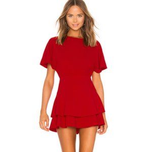 Alice + Olivia Palmira Tie-Back Tiered Ruffle Dres